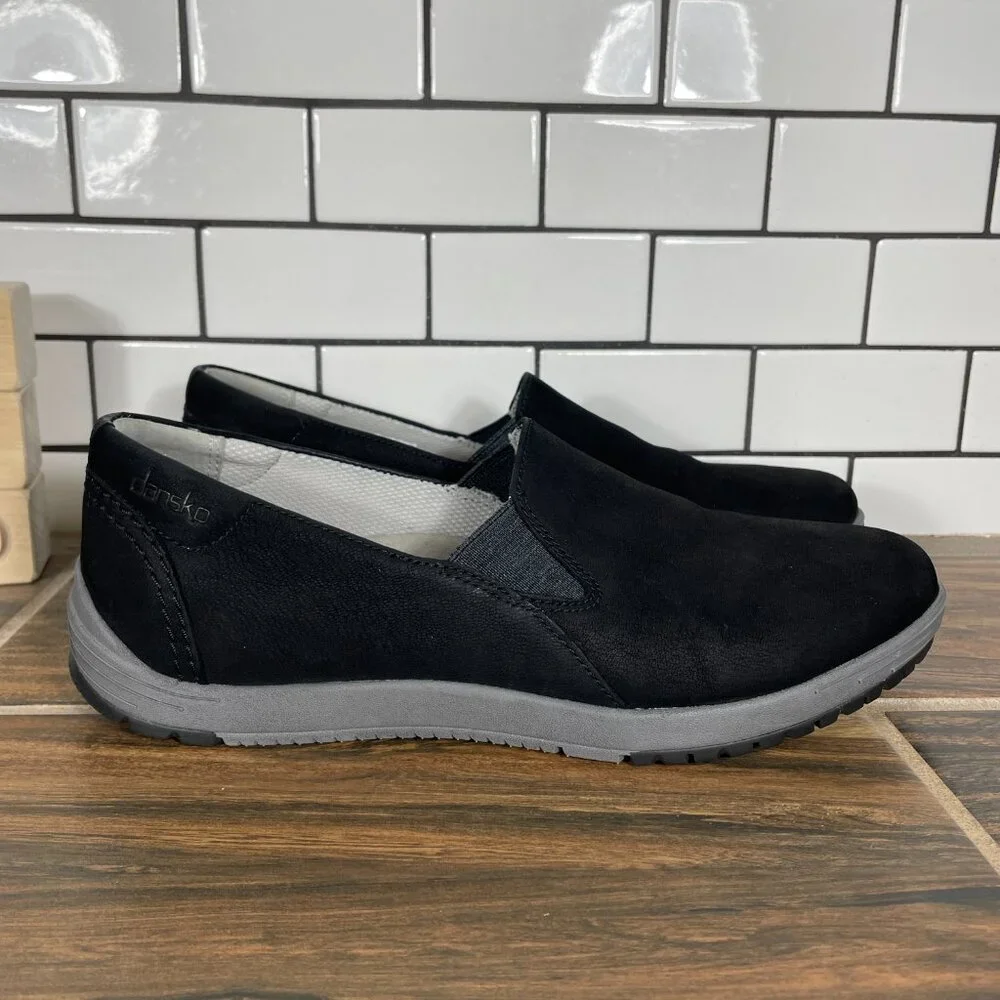 Dansko Laraine Womens Size EU 40 Shoes Black Waterproof Nubuck Casual Slip On - Picture 5 of 15